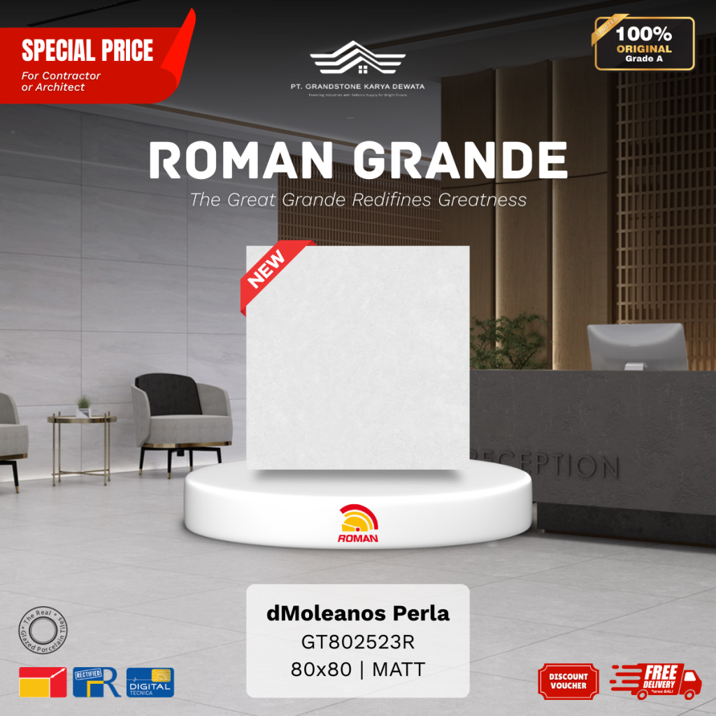 GRANDE AGT802523R dMoleanos Perla 80x80 [GRADE A] - Grand Stone