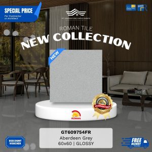 ROMAN GLOSS MOOD AGT609754FR Aberdeen Grey 60×60 [GRADE A]