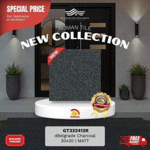 ROMAN STONE MOOD AGT332412R dBelgrade Charcoal 30×30 [GRADE A]