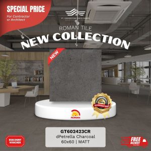 ROMAN STONE MOOD AGT602423CR dPetrella Charcoal 60×60 [GRADE A]