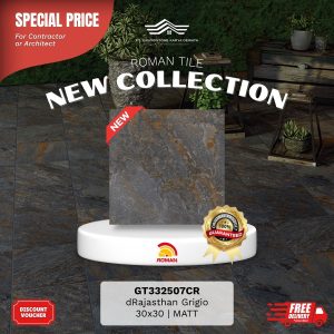 ROMAN STONE MOOD AGT332507CR dRajasthan Grigio 30×30 [GRADE A]