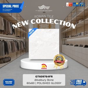 ROMAN GLOSS MOOD AGT609764FR dAvebury Bone 60×60 [GRADE A]