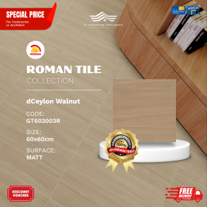 ROMAN WOOD MOOD AGT603003R dCeylon Walnut 60×60 [GRADE A]