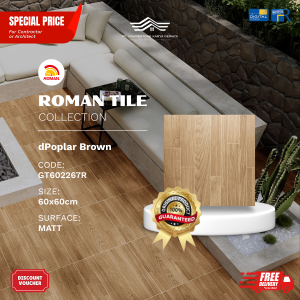 ROMAN WOOD MOOD AGT602267R dPoplar Brown 60×60 [GRADE A]
