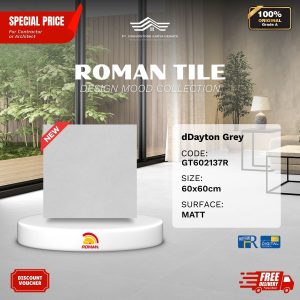 ROMAN DESIGN MOOD AGT602137R dDayton Grey 60×60 [GRADE A]