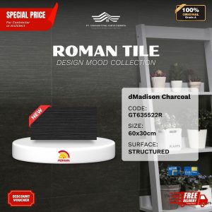 ROMAN DESIGN MOOD AGT635522R dMadison Charcoal 60×30 [GRADE A]