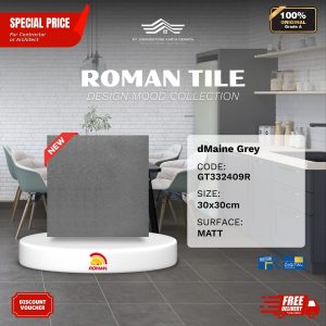 ROMAN DESIGN MOOD AGT332409R dMaine Grey 30×30 [GRADE A]
