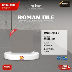 ROMAN DESIGN MOOD AGT602428R dMaine Grigio 60×60 [GRADE A]