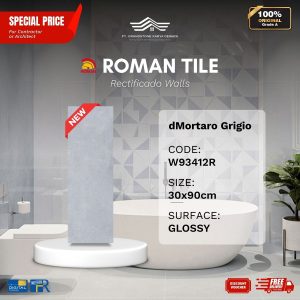 ROMAN RECTIFICADO WALL 1W93412R dMortaro Grigio 30×90 [GRADE A]
