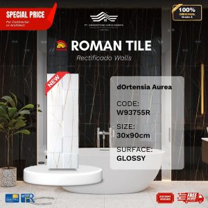 ROMAN RECTIFICADO WALL 1W93755R dOrtensia Aurea 30×90 [GRADE A]