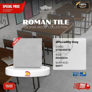 ROMAN DESIGN MOOD AGT602057R dPiccadilly Grey 60×60 [GRADE A]