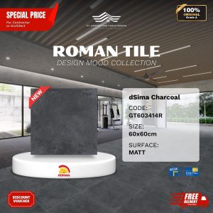 ROMAN DESIGN MOOD AGT603414R dSima Charcoal 60×60 [GRADE A]