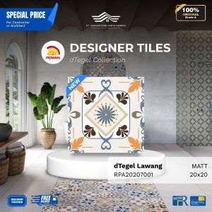 ROMAN DESIGNER TILES ARPA20207001 dTegel Lawang Vintage Design 20×20 [GRADE A]