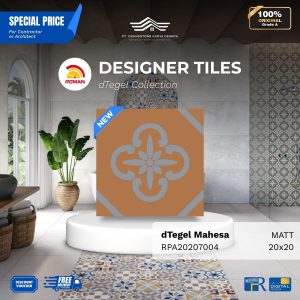 ROMAN DESIGNER TILES ARPA20207004 dTegel Mahesa Vintage Design 20×20 [GRADE A]