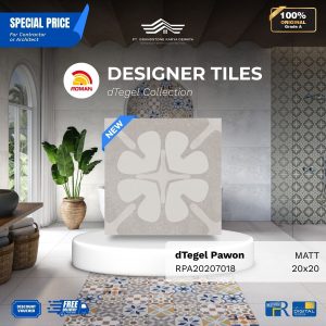 ROMAN DESIGNER TILES ARPA20207018 dTegel Pawon Vintage Design 20×20 [GRADE A]
