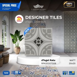 ROMAN DESIGNER TILES ARPA20207006 dTegel Ratu Vintage Design 20×20 [GRADE A]