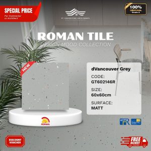 ROMAN DESIGN MOOD AGT602146R dVancouver Grey 60×60 [GRADE A]