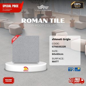 ROMAN DESIGN MOOD AGT603522R dVeneti Grigio 60×60 [GRADE A]