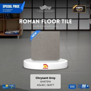 ROMAN FLOOR TILE 1G447314 Chrysant Grey 40×40 [GRADE A]