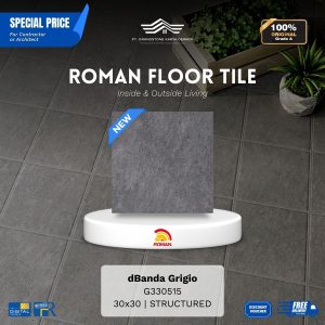 ROMAN FLOOR TILE 1G330515 dBanda Grigio 30×30 [GRADE A]