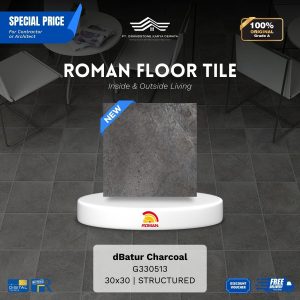 ROMAN FLOOR TILE 1G330513 dBatur Charcoal 30×30 [GRADE A]