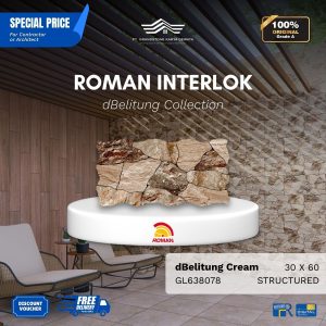ROMAN INTERLOK 1GL638078 dBelitung Cream 30×60 [GRADE A]