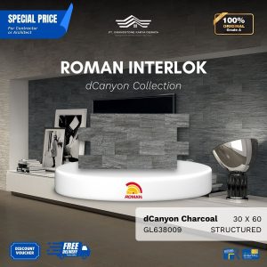 ROMAN INTERLOK 1GL638009 dCanyon Charcoal 30×60 [GRADE A]