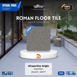 ROMAN FLOOR TILE 1G447401 dCopertino Grigio 40×40 [GRADE A]