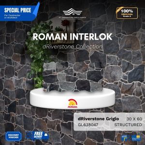 ROMAN INTERLOK 1GL638047 dRiverstone Grigio 30×60 [GRADE A]